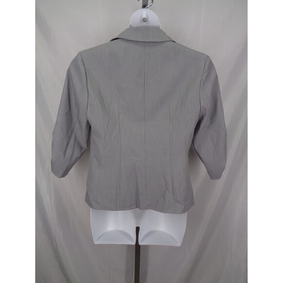 Elleven Gray Ruched 3/4 Sleeve Blazer Jacket Size Medium New - Picture 2 of 11
